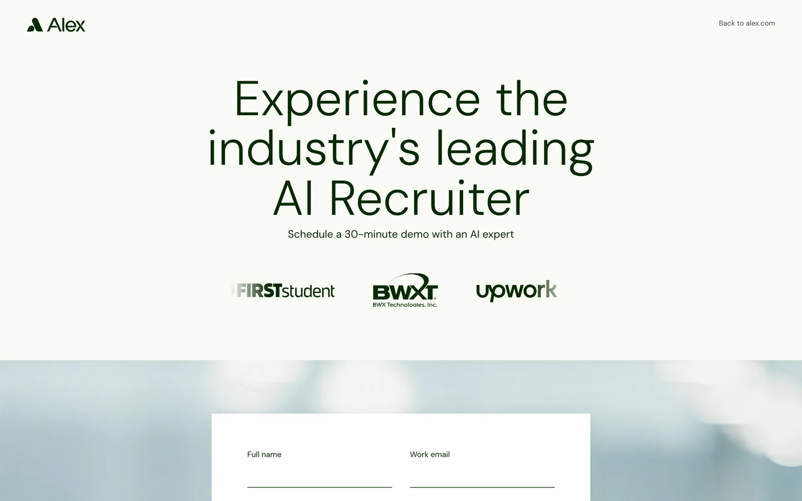 Alex pricing page