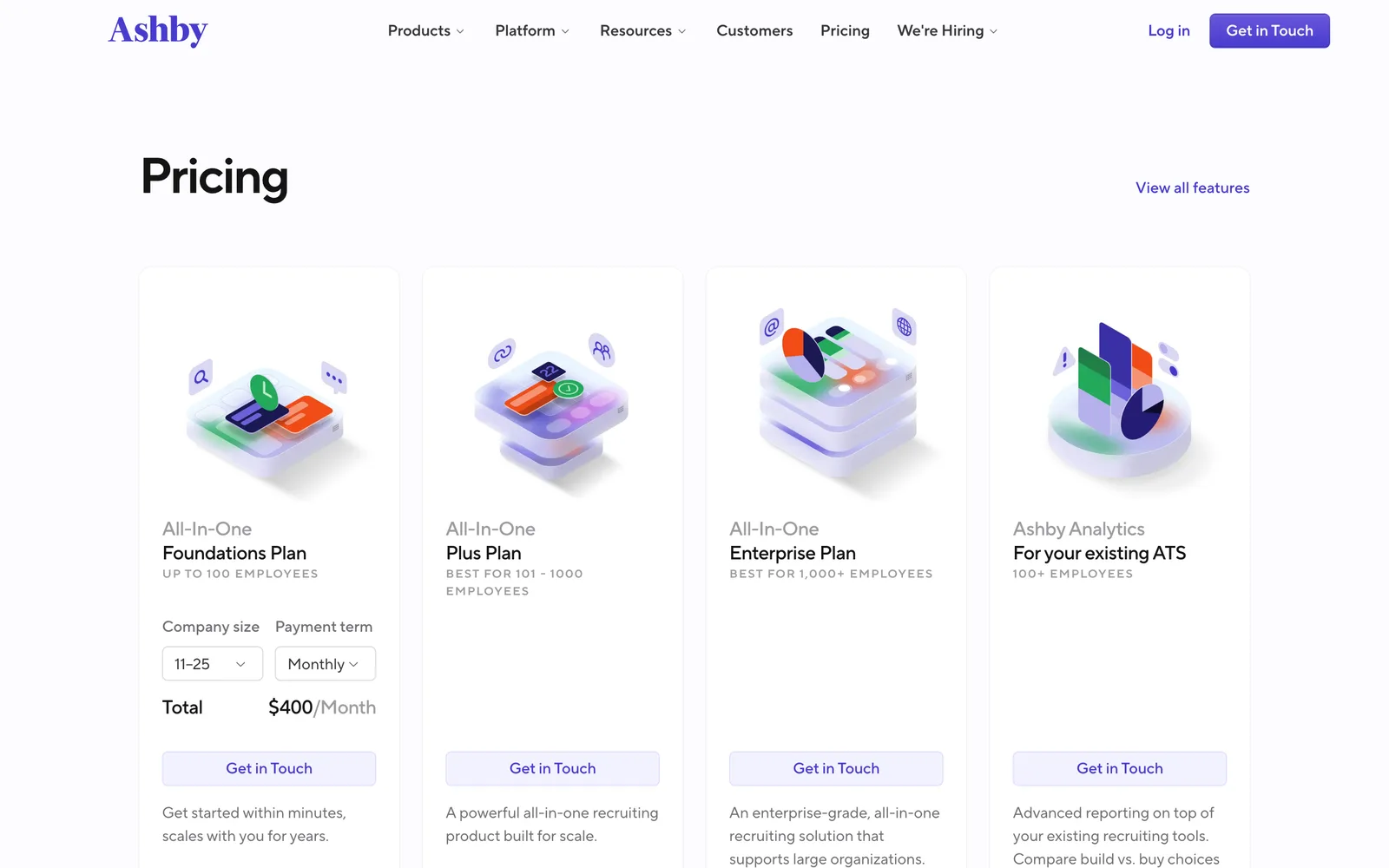 Ashby pricing page, captured 2026-09-29