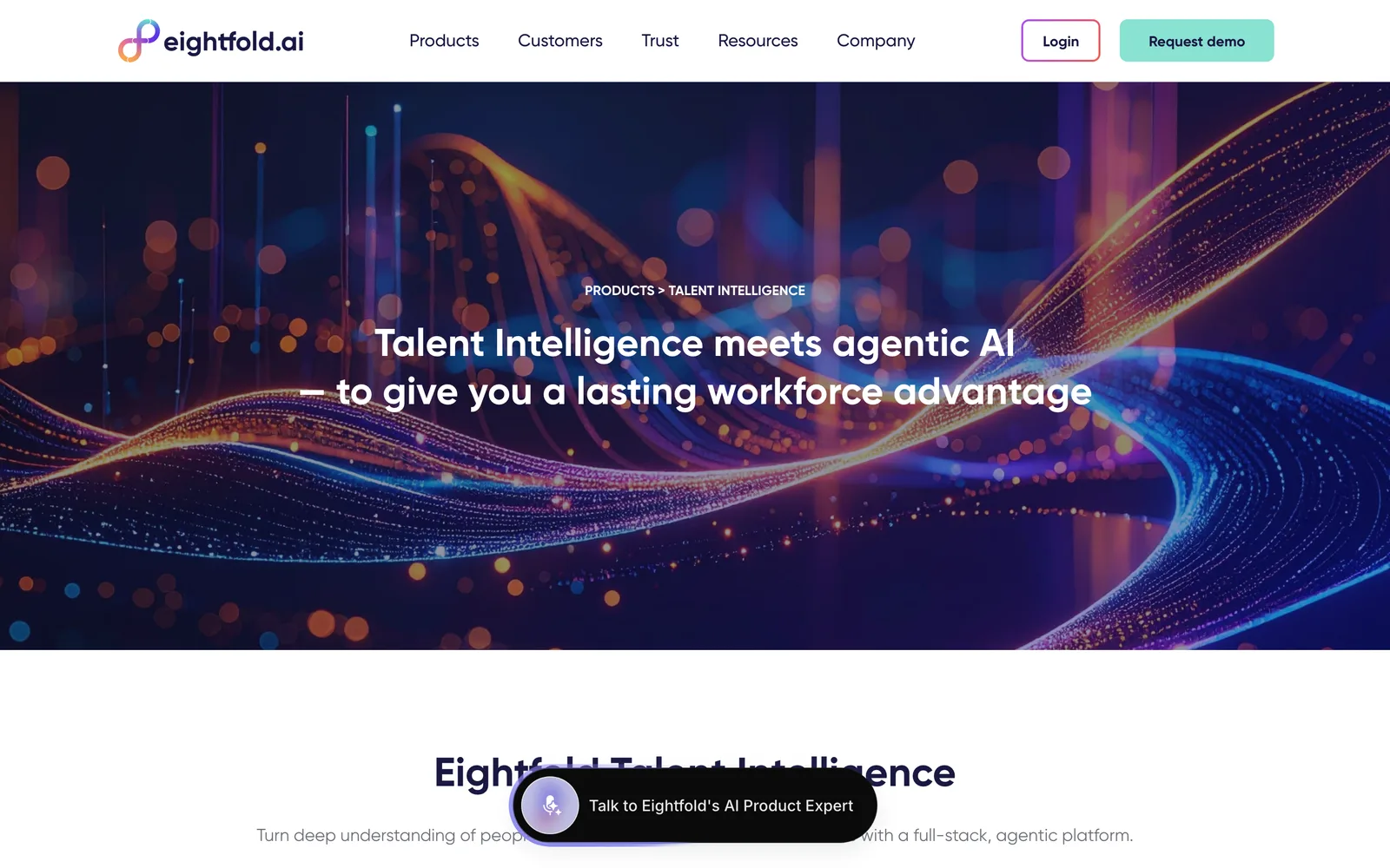 Eightfold AI product page, captured 2026-09-29