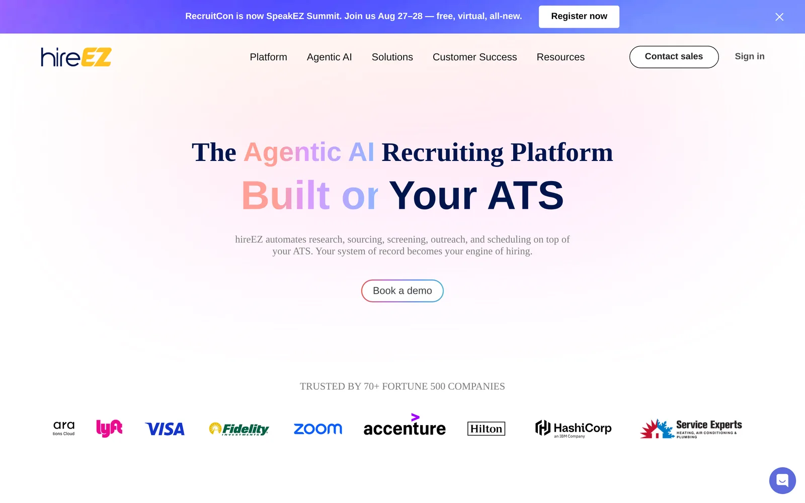 hireEZ homepage