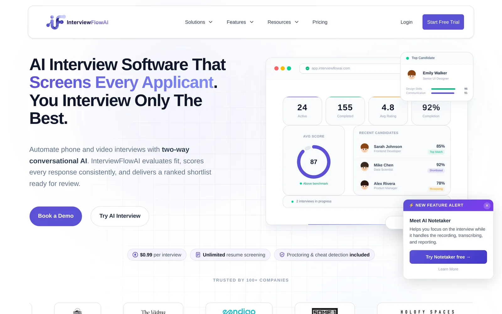 InterviewFlowAI homepage