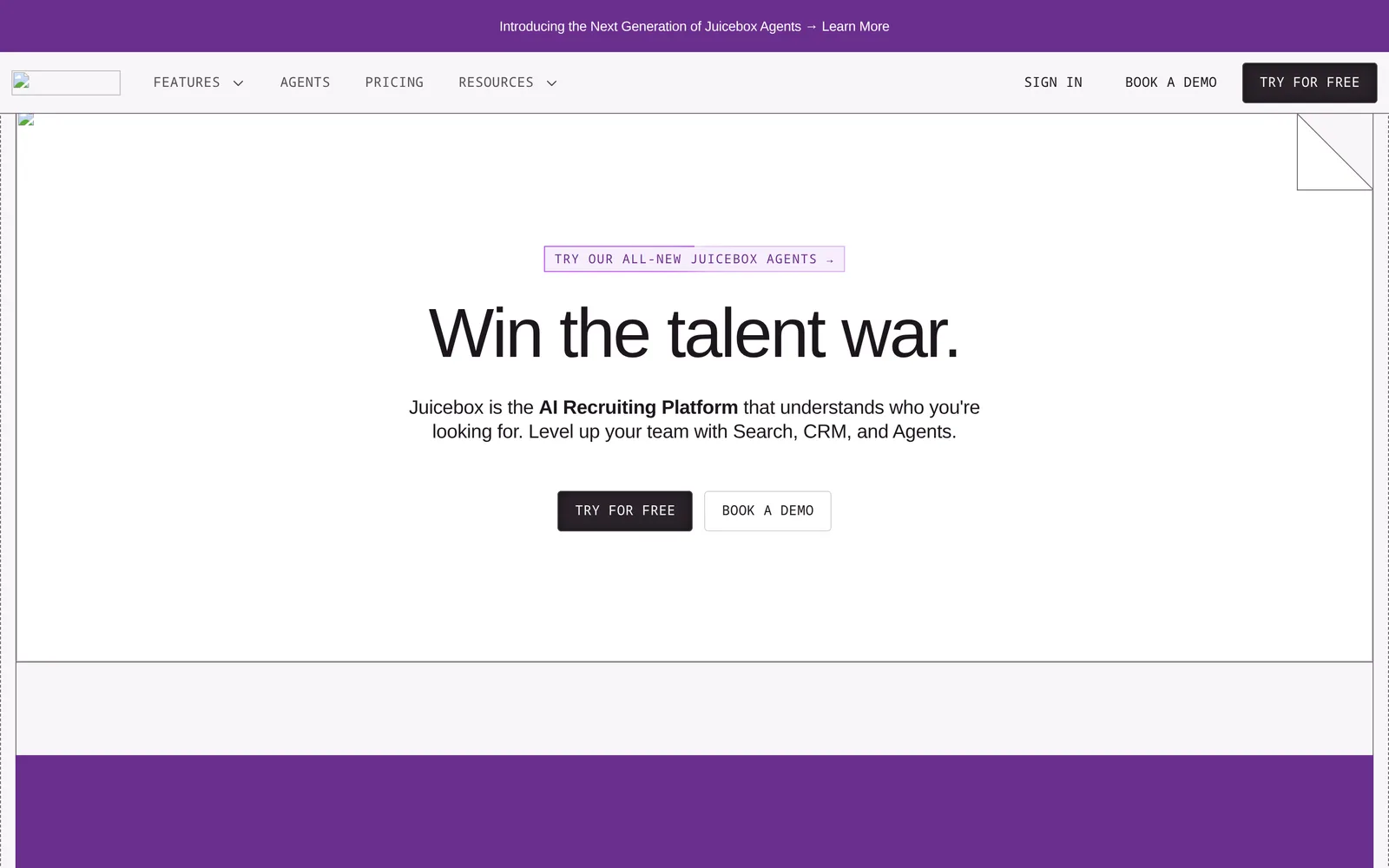 Juicebox homepage