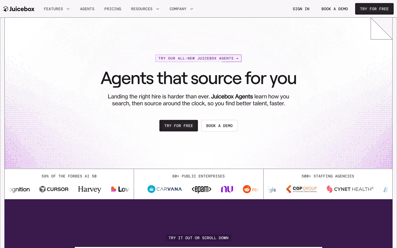 Juicebox homepage