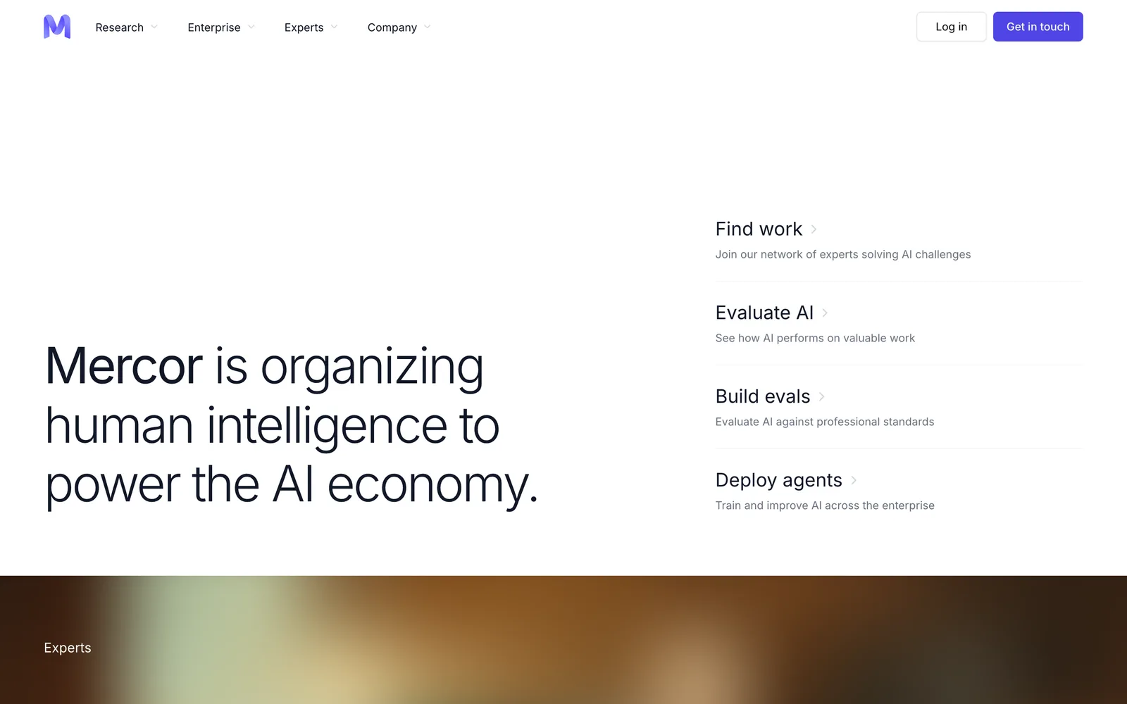 Mercor homepage