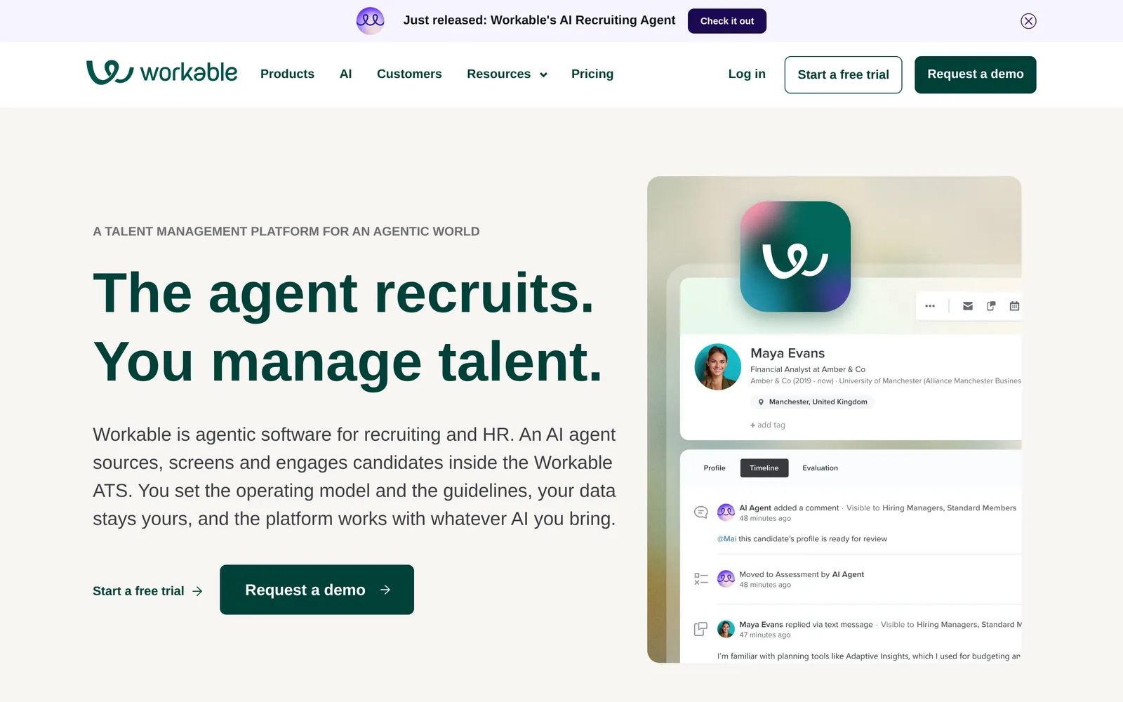 Workable homepage