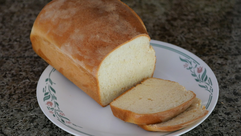 Picture of sliced bread on on a plate.