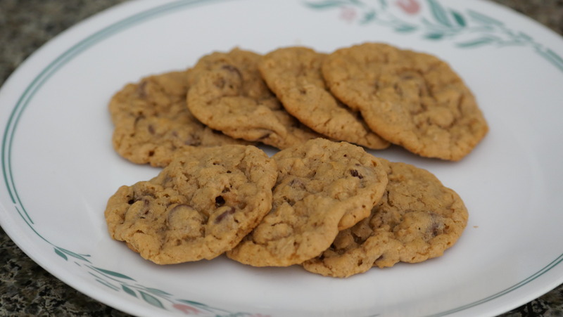 Oatmeal cookies on a plate.