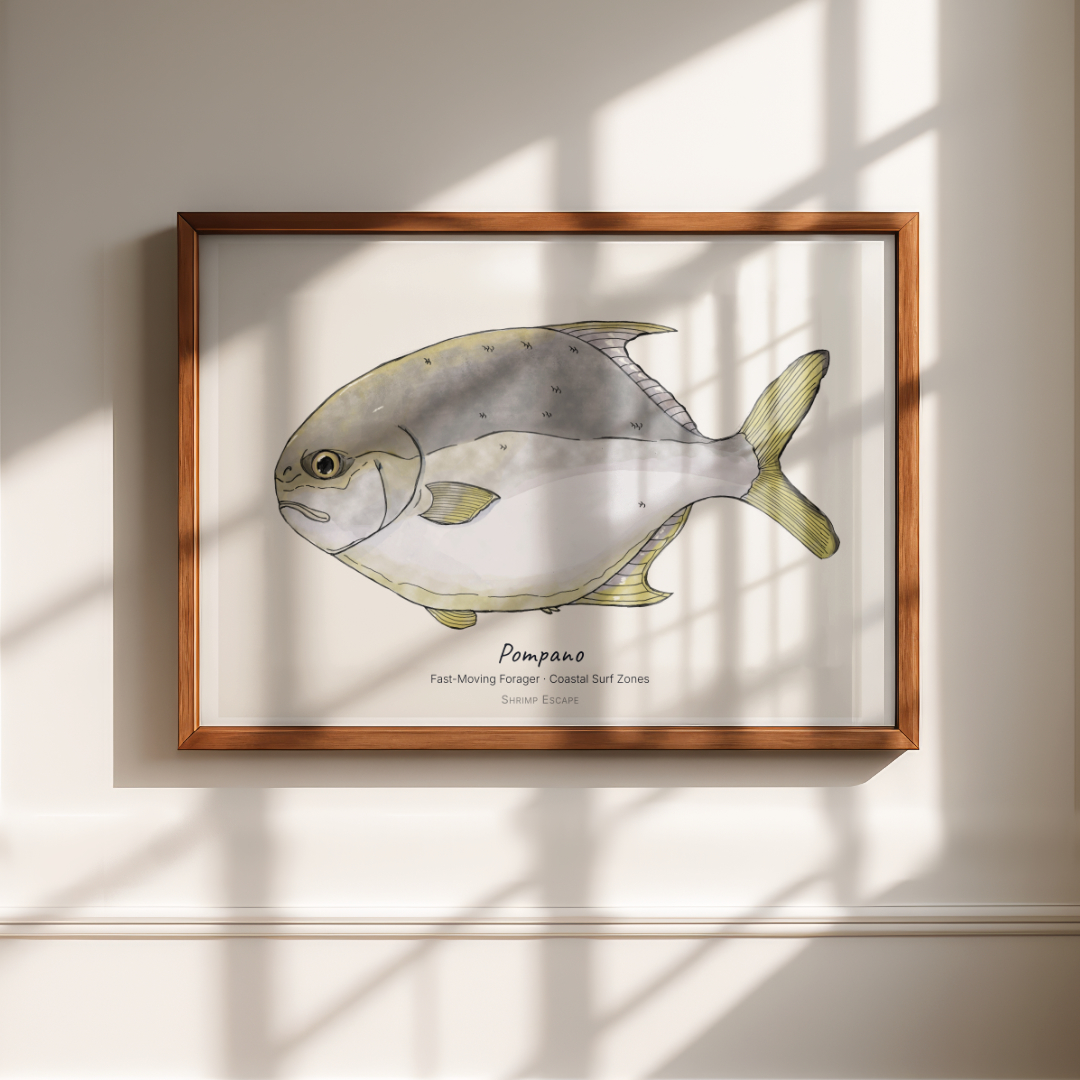Pompano (Trachinotus carolinus) — Signed Art Print