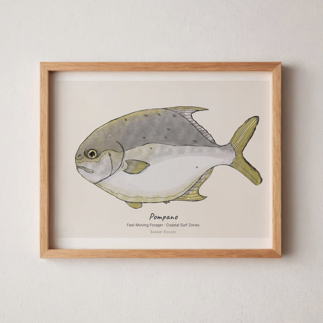 Pompano (Trachinotus carolinus) — Signed Art Print