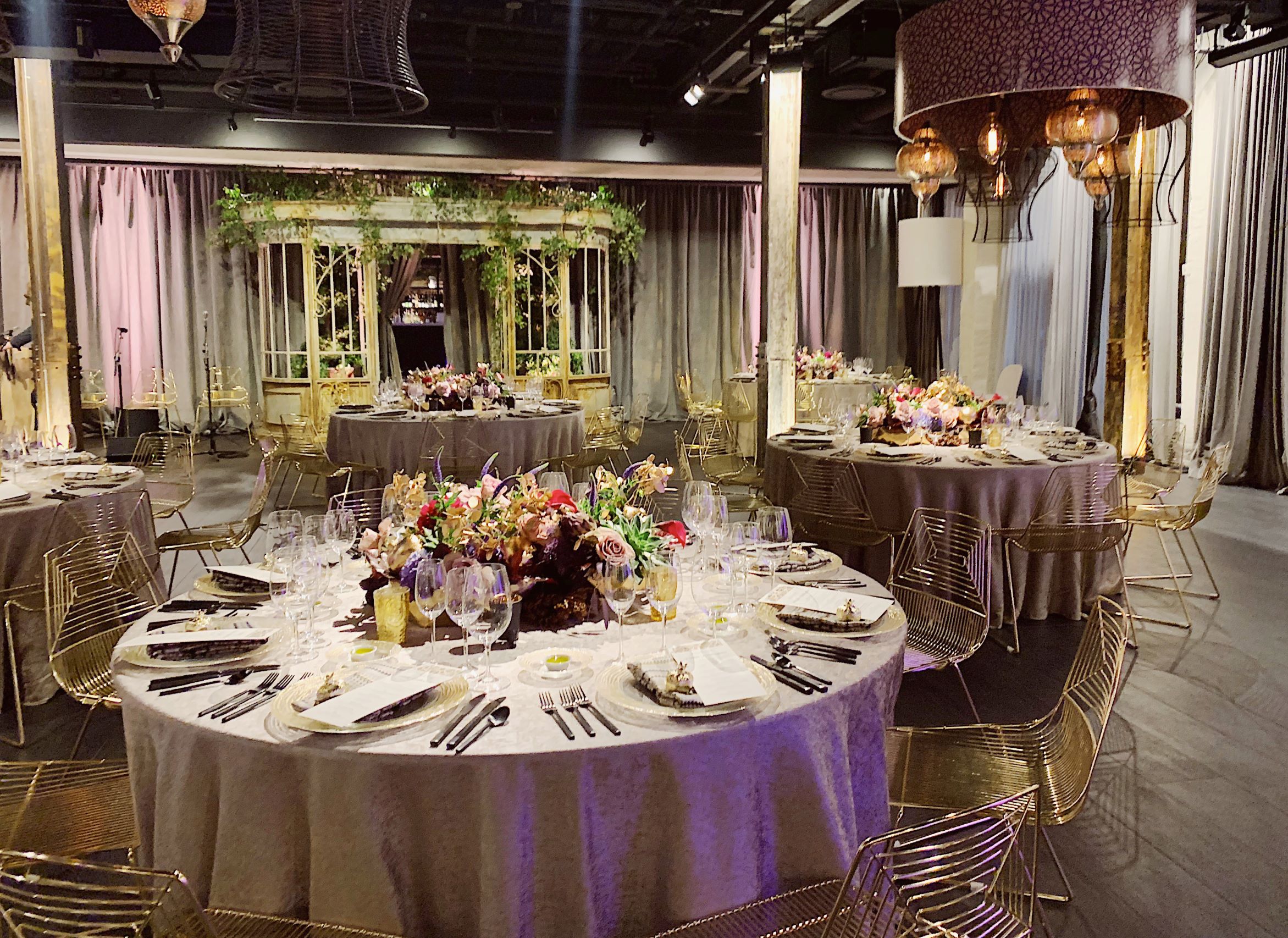 The Dalcy space decorated for a Moroccan inspired event 