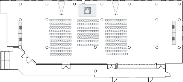 floor plan of theatre style arrangement