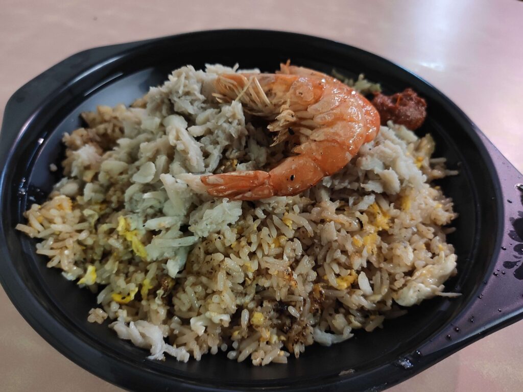 Chef Goo Red Sea Prawns Fried Hokkien Mee: Crab Meat Fried Rice with Prawns