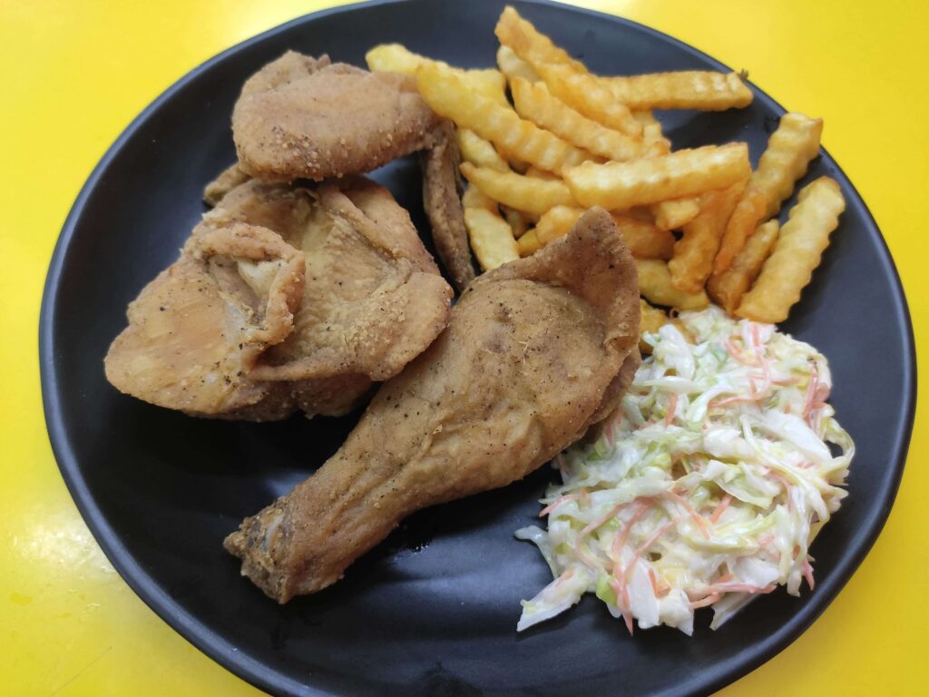 My Chicken Castle: 3pc Chicken with Fries & Coleslaw
