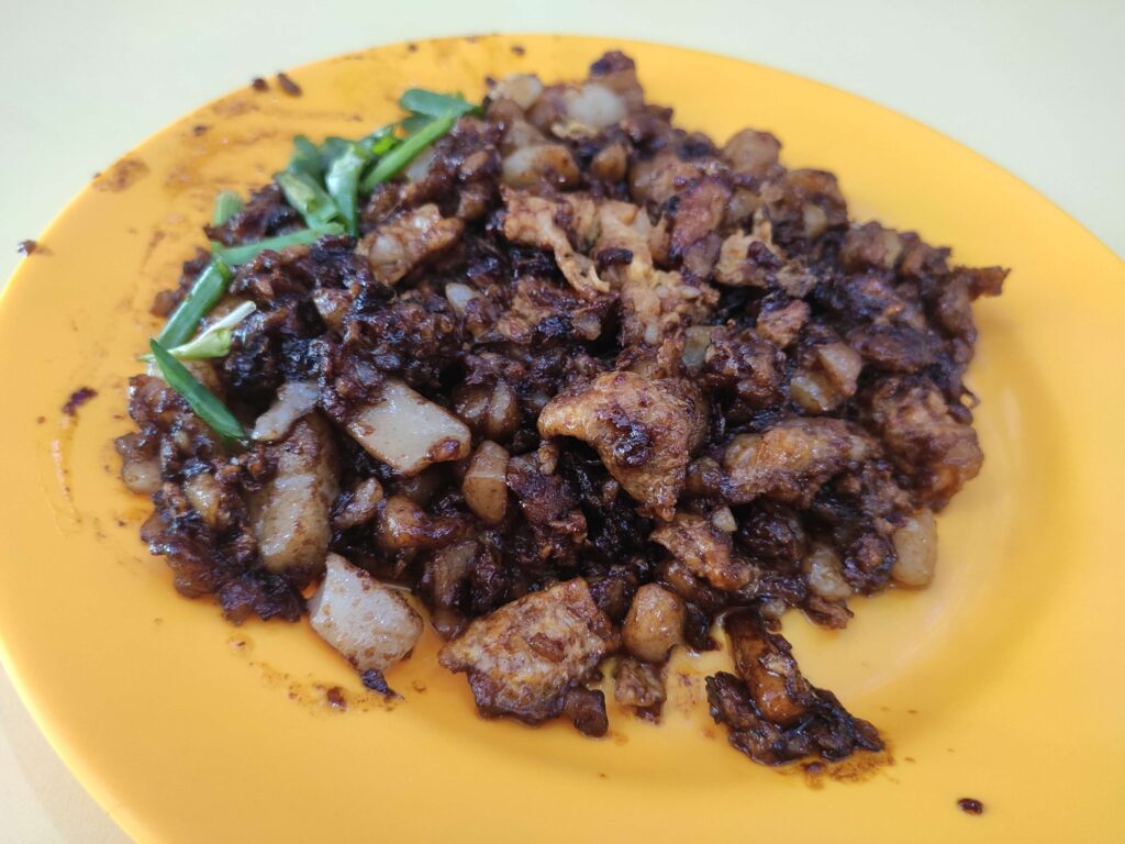 Tanglin Carrot Cake Fried Oyster: Fried Carrot Cake Black