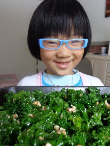 Kale Chips with the little sis