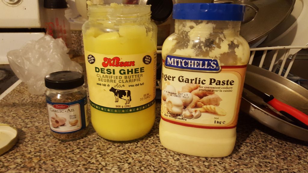 curry ingredients ghee garlic paste