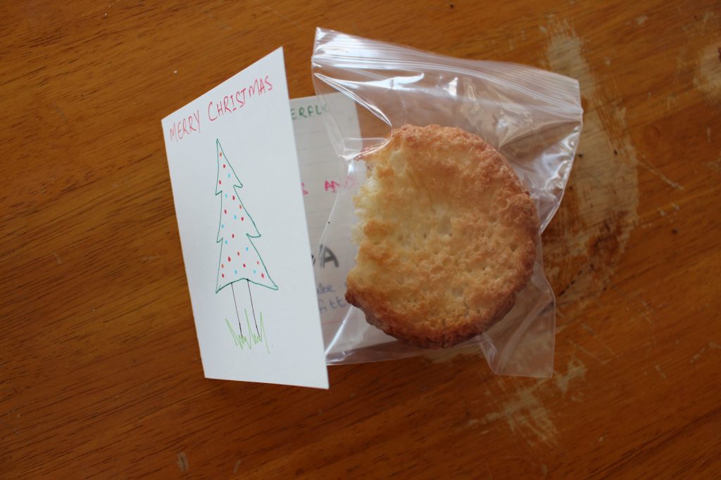 angel food cake muffins christmas card