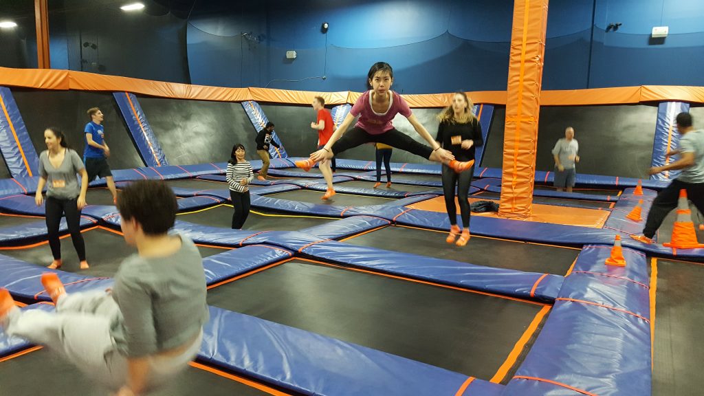 skyzone split jump trampoline