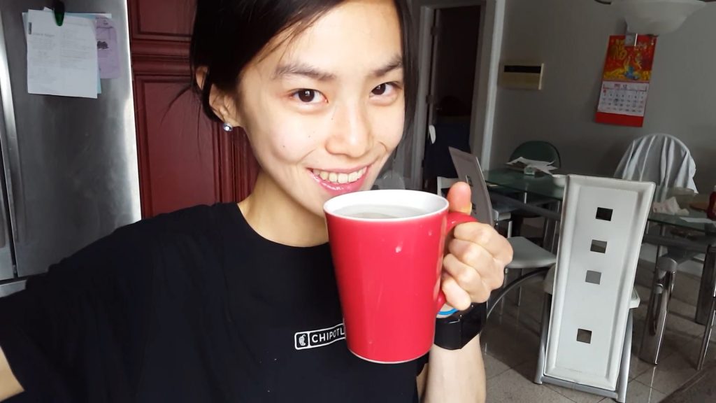 selfie drinking tea