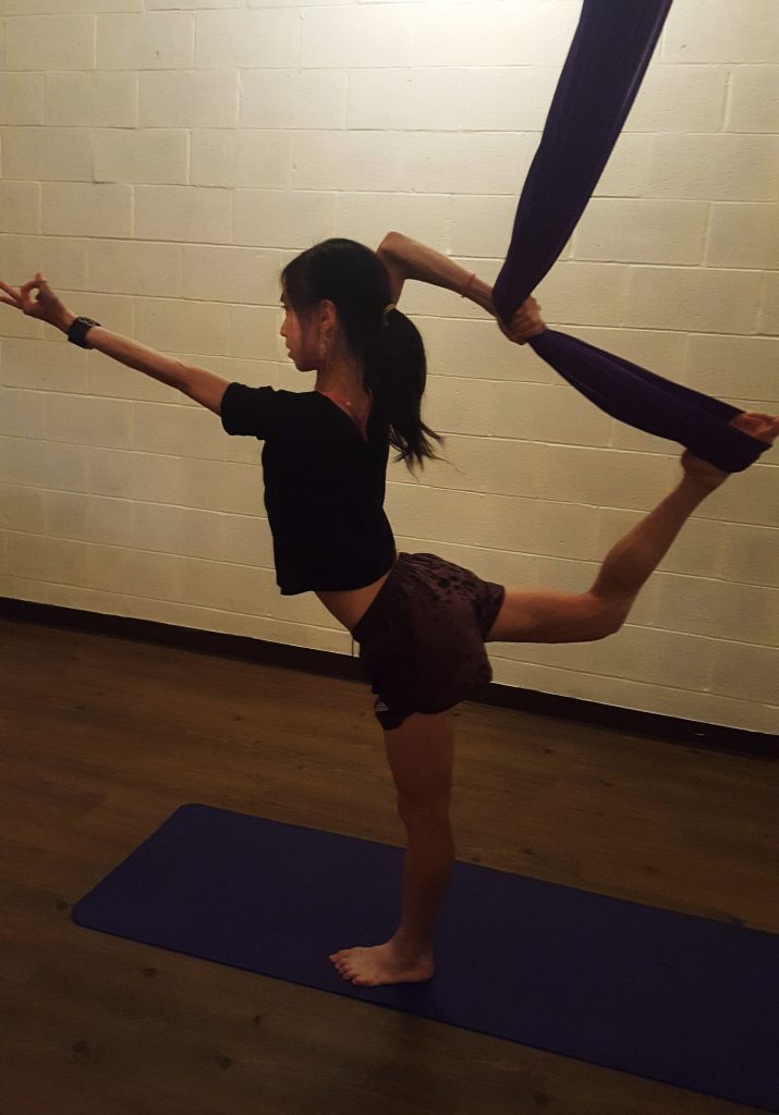 yoga, trapeze, needle, back-bend
