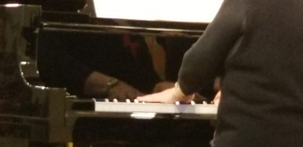 Seniors playing the piano