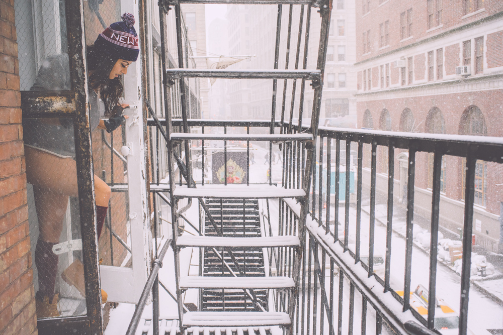 monica alvarez, model looking out window