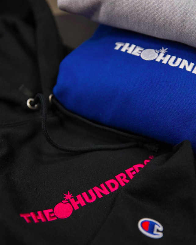 the hundreds x champion hoodie