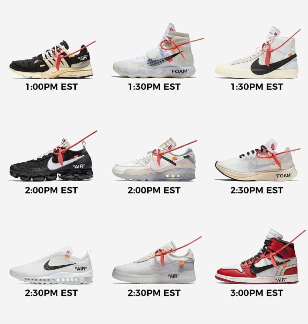 all nike off white collabs