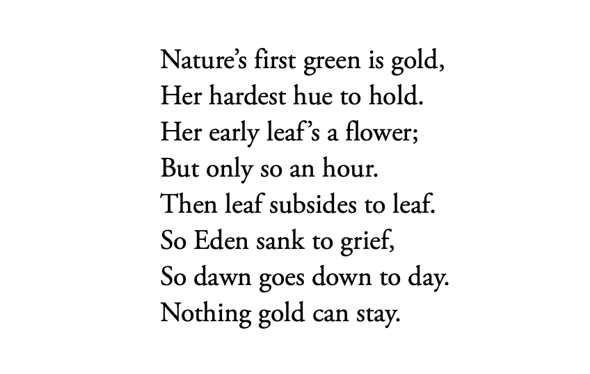 robert frost poems stay gold