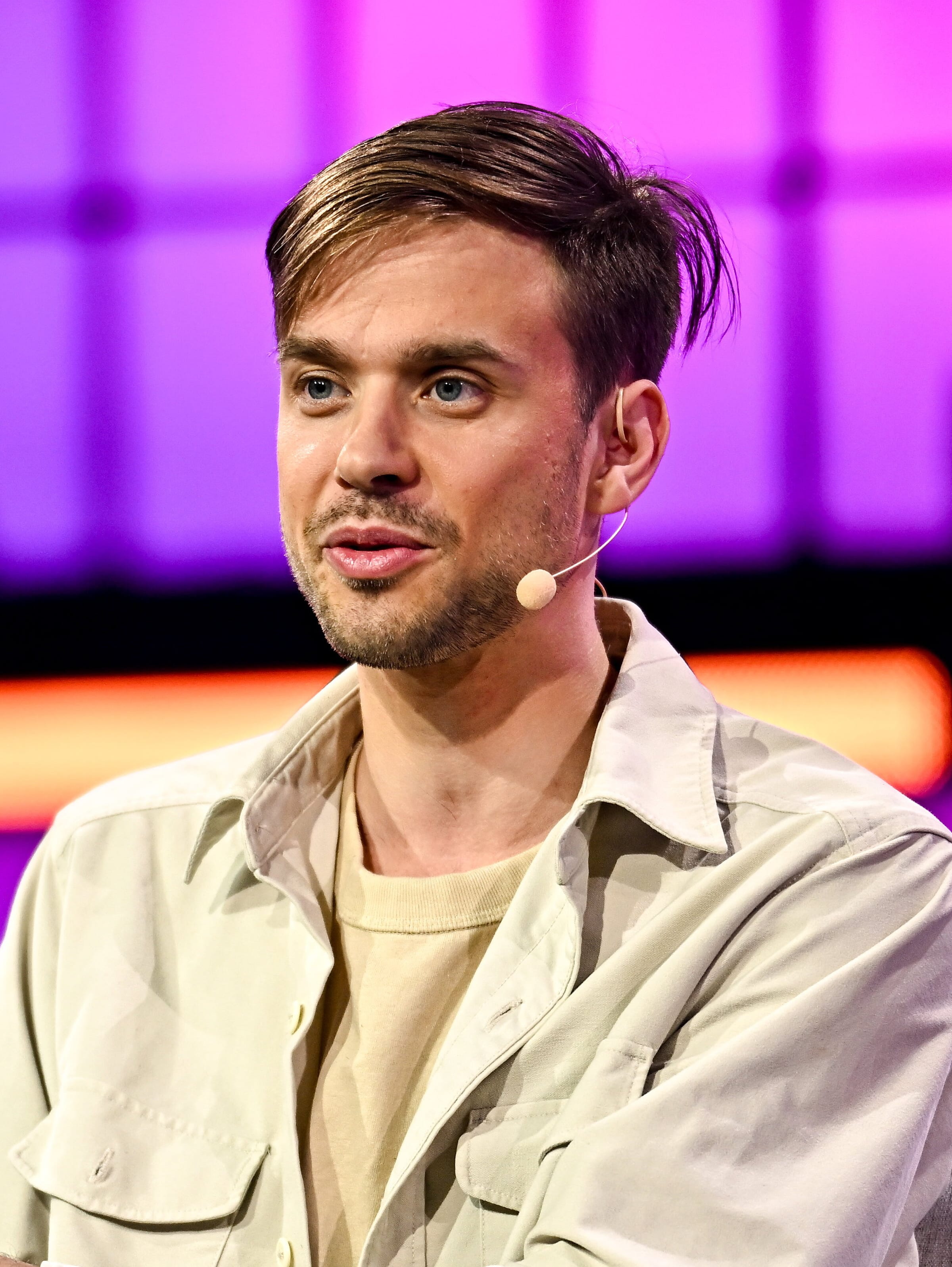 Anton Osika, co-founder and chief executive of Lovable, speaking on stage at Web Summit 2025