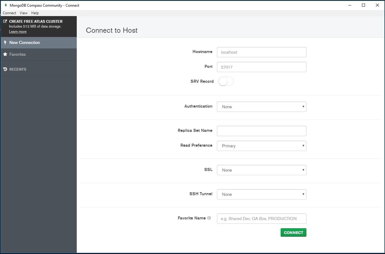 MongoDB Compass, the company's application for connecting to and exploring its databases