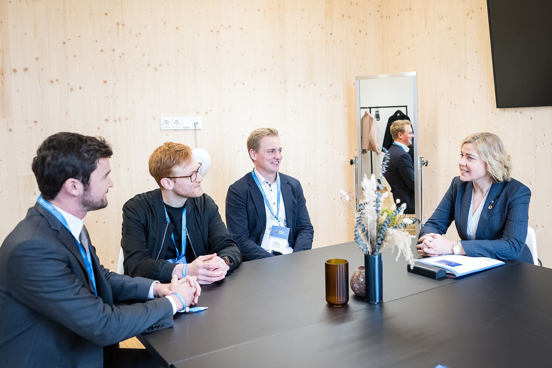 Black Forest Labs staff meet Henna Virkkunen, Executive Vice-President of the European Commission, at the European Digital Sovereignty Summit.