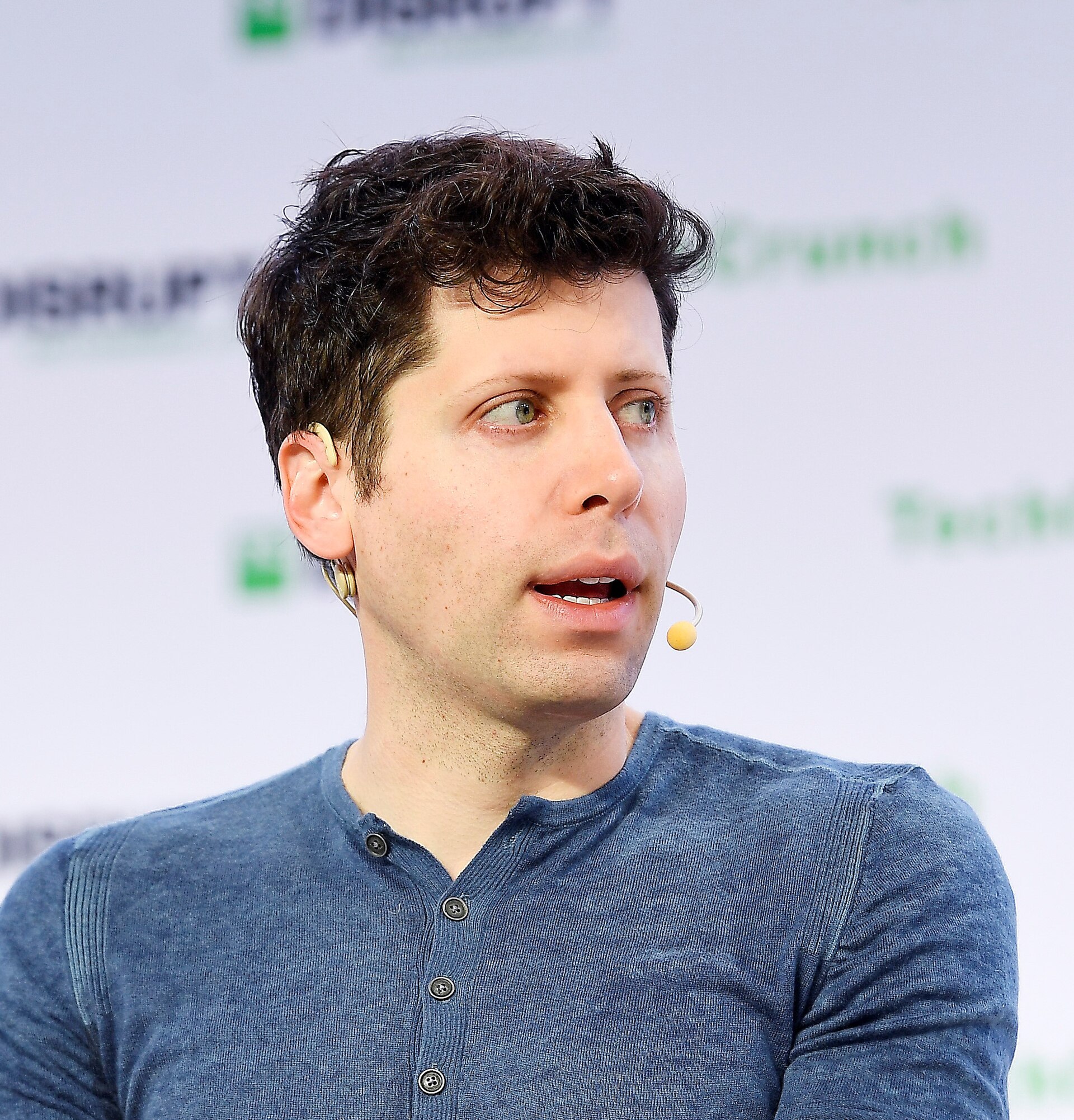 Sam Altman, chief executive of OpenAI, speaking at TechCrunch Disrupt SF in 2019