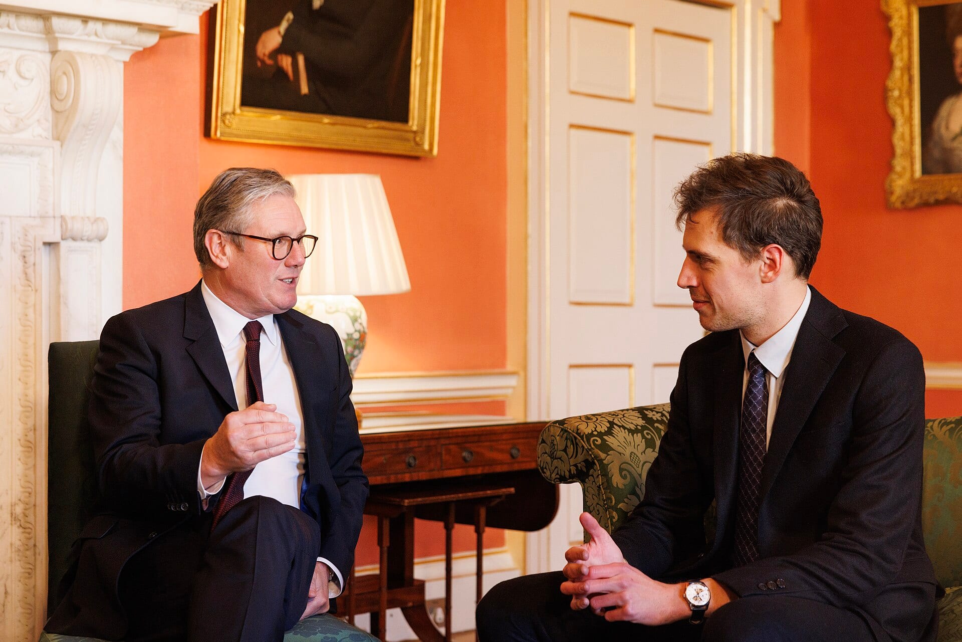 Arthur Mensch, co-founder and chief executive of Mistral AI, meets Prime Minister Keir Starmer at 10 Downing Street