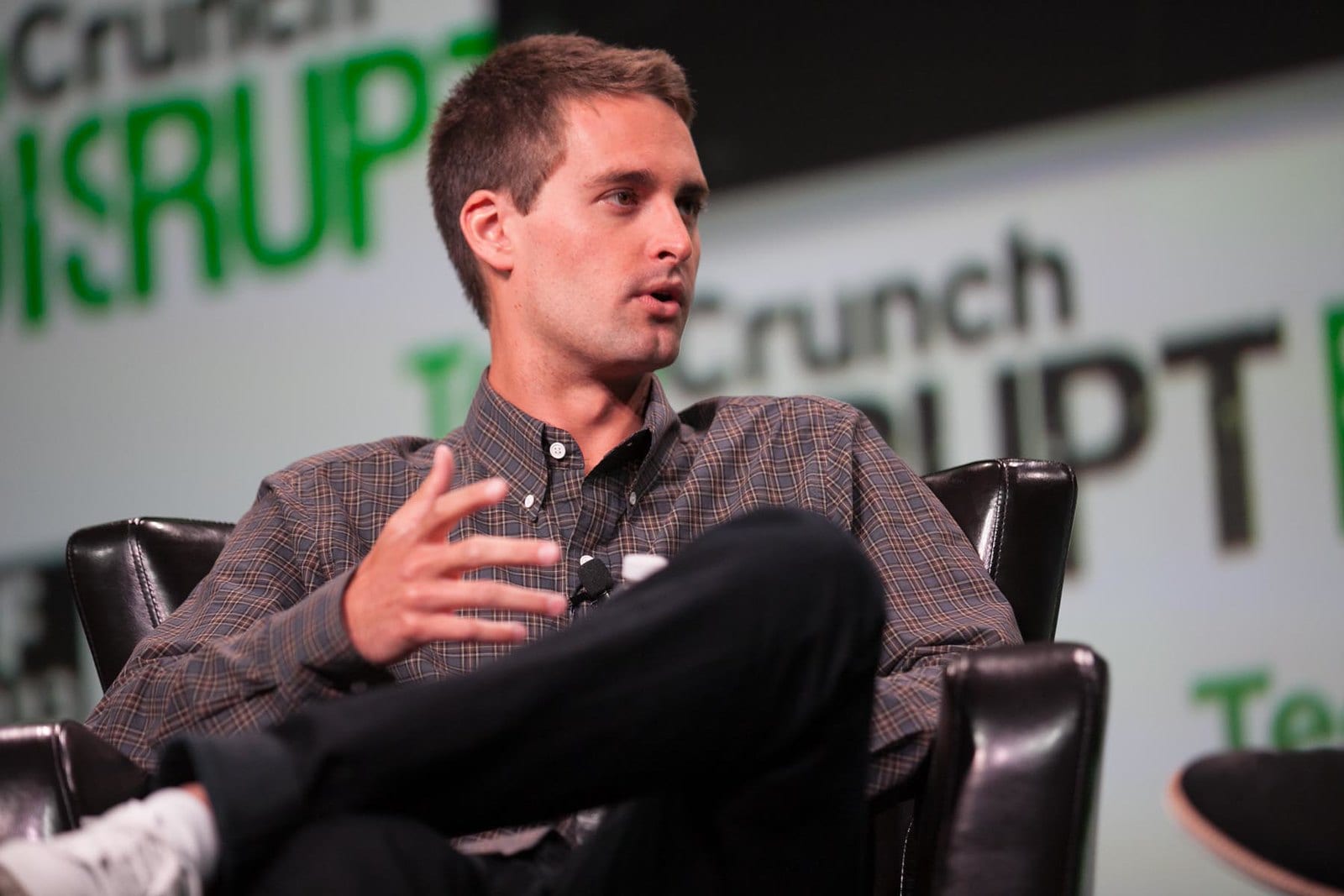 Evan Spiegel, Snap's co-founder and chief executive, speaking on stage