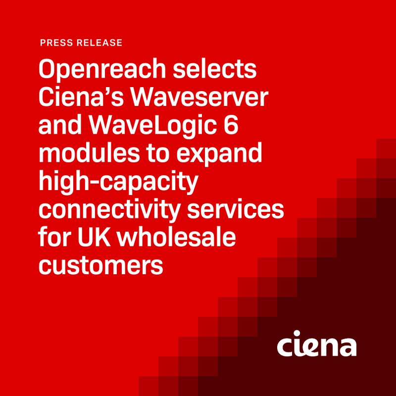 Ciena's Openreach press release card