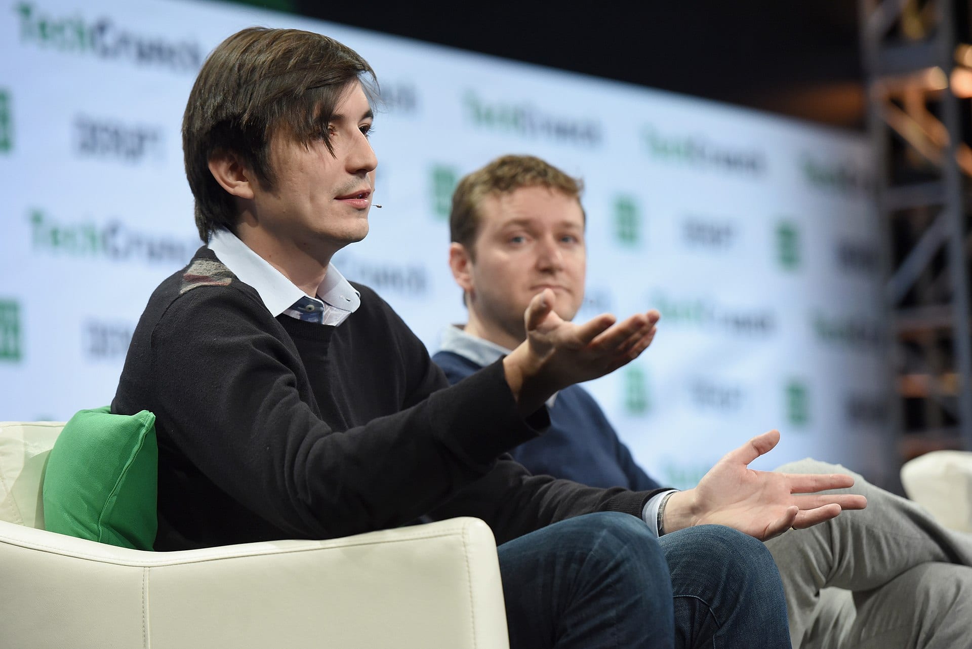 Robinhood chief executive Vladimir Tenev speaking on stage