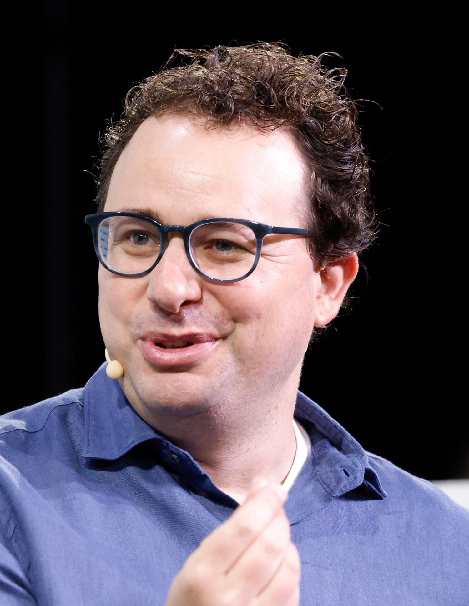 Dario Amodei, cofounder and chief executive of Anthropic, speaking on stage in 2023