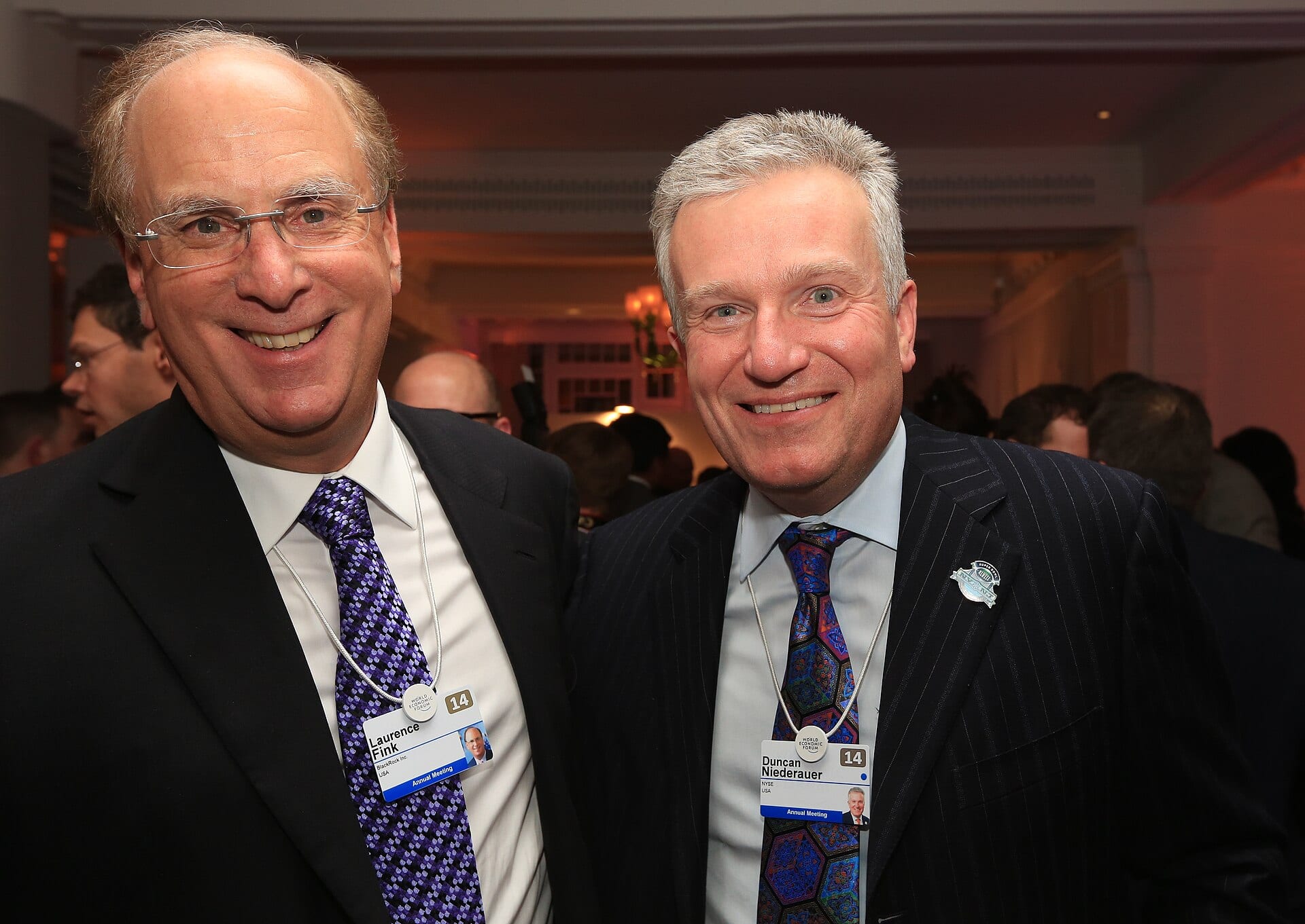 Larry Fink, BlackRock's chairman and chief executive, at the Financial Times CNBC Nightcap during the World Economic Forum annual meeting in Davos, January 2014