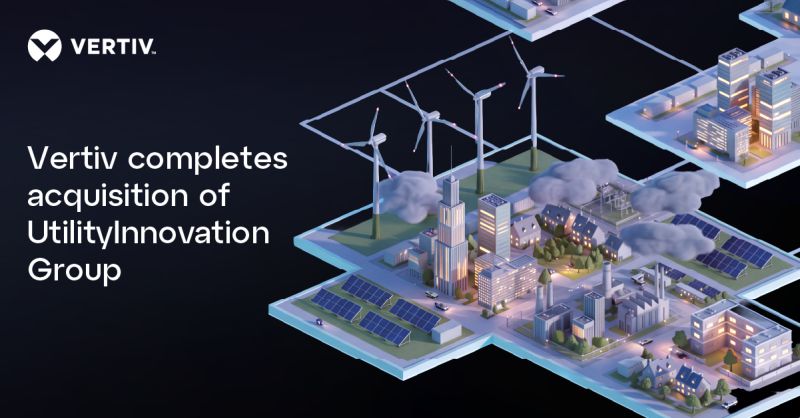 Vertiv's illustration announcing its completed acquisition of UtilityInnovation Group