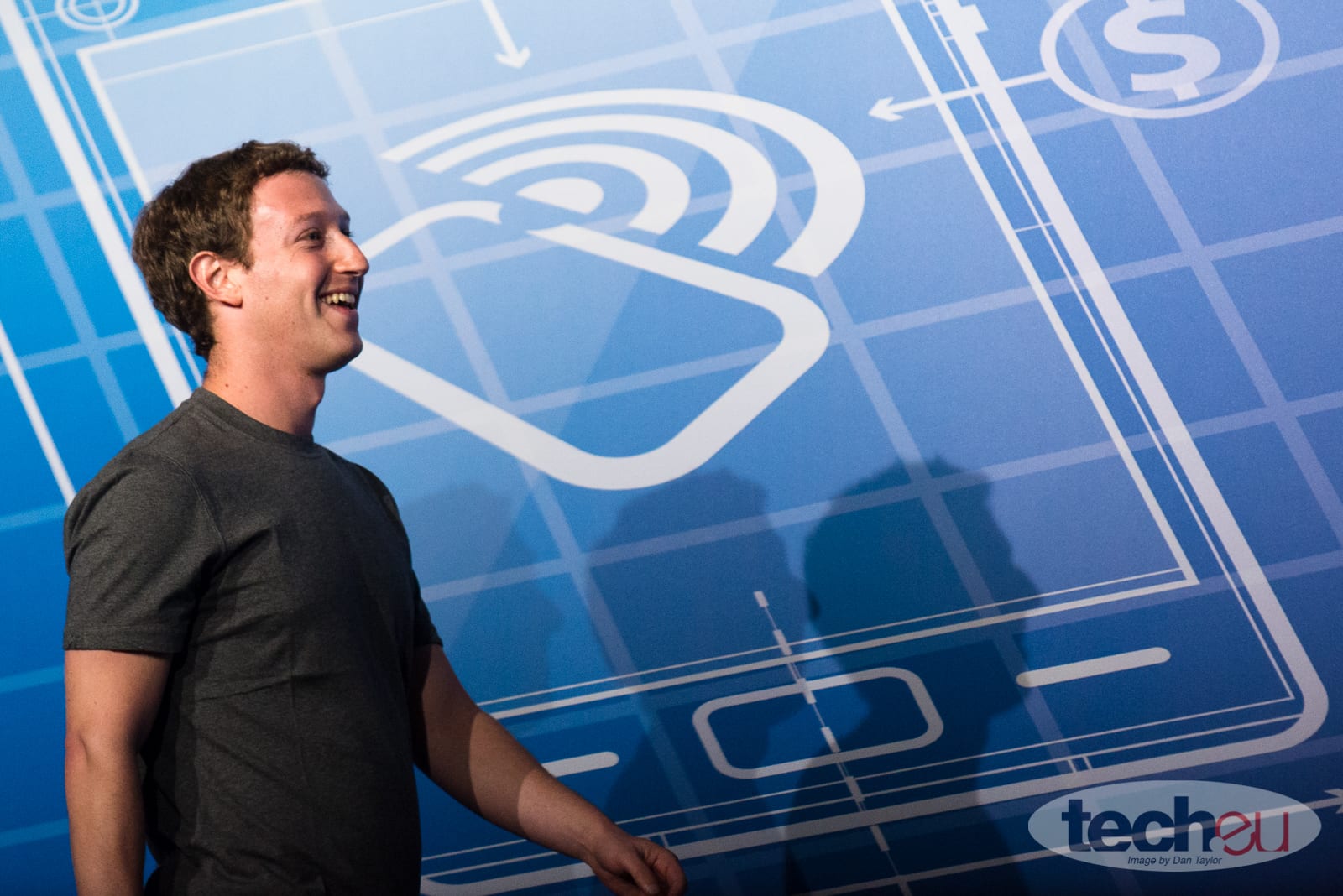 Mark Zuckerberg on stage at the Mobile World Congress in Barcelona, February 2014
