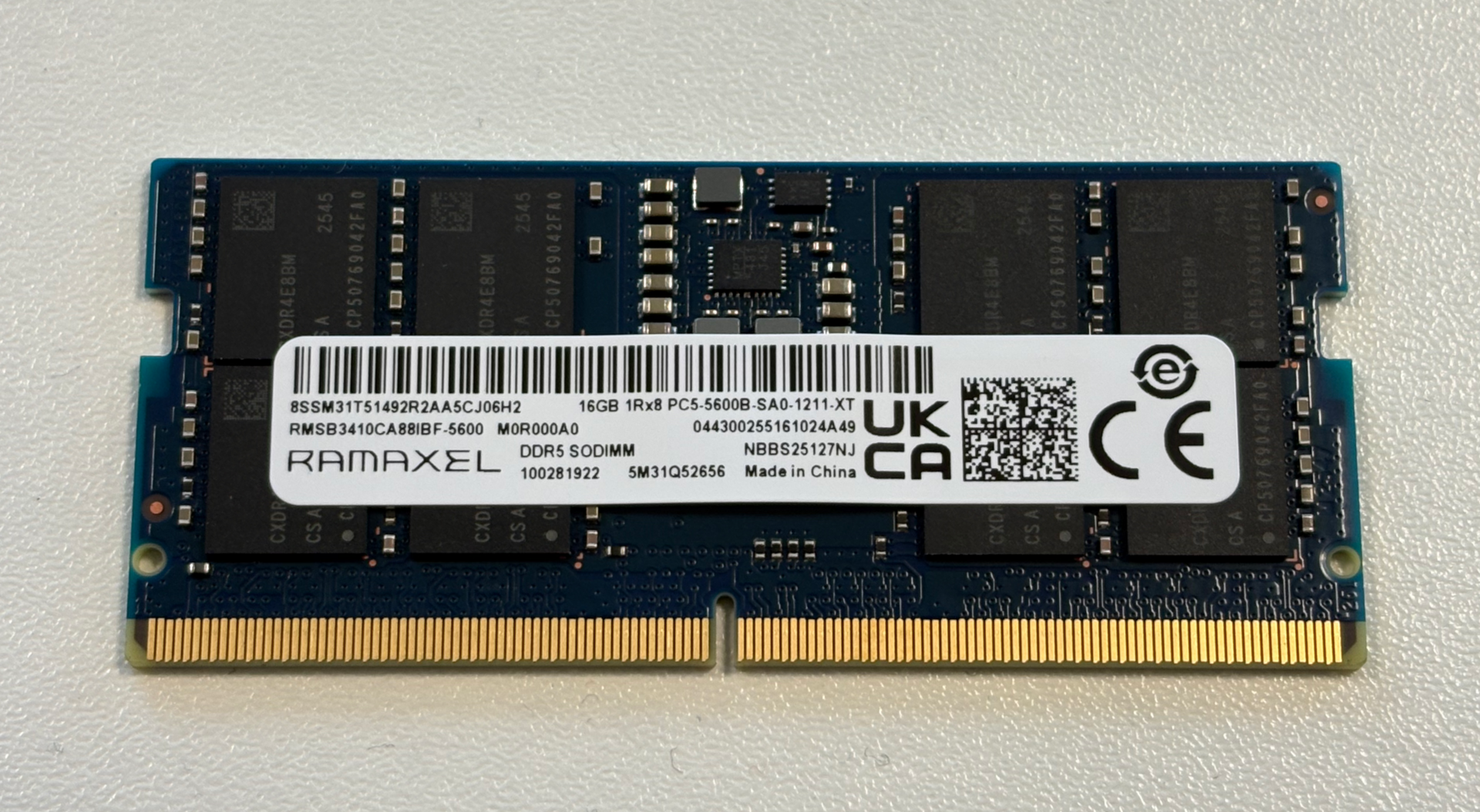 A stick of CXMT DDR5-5600 memory