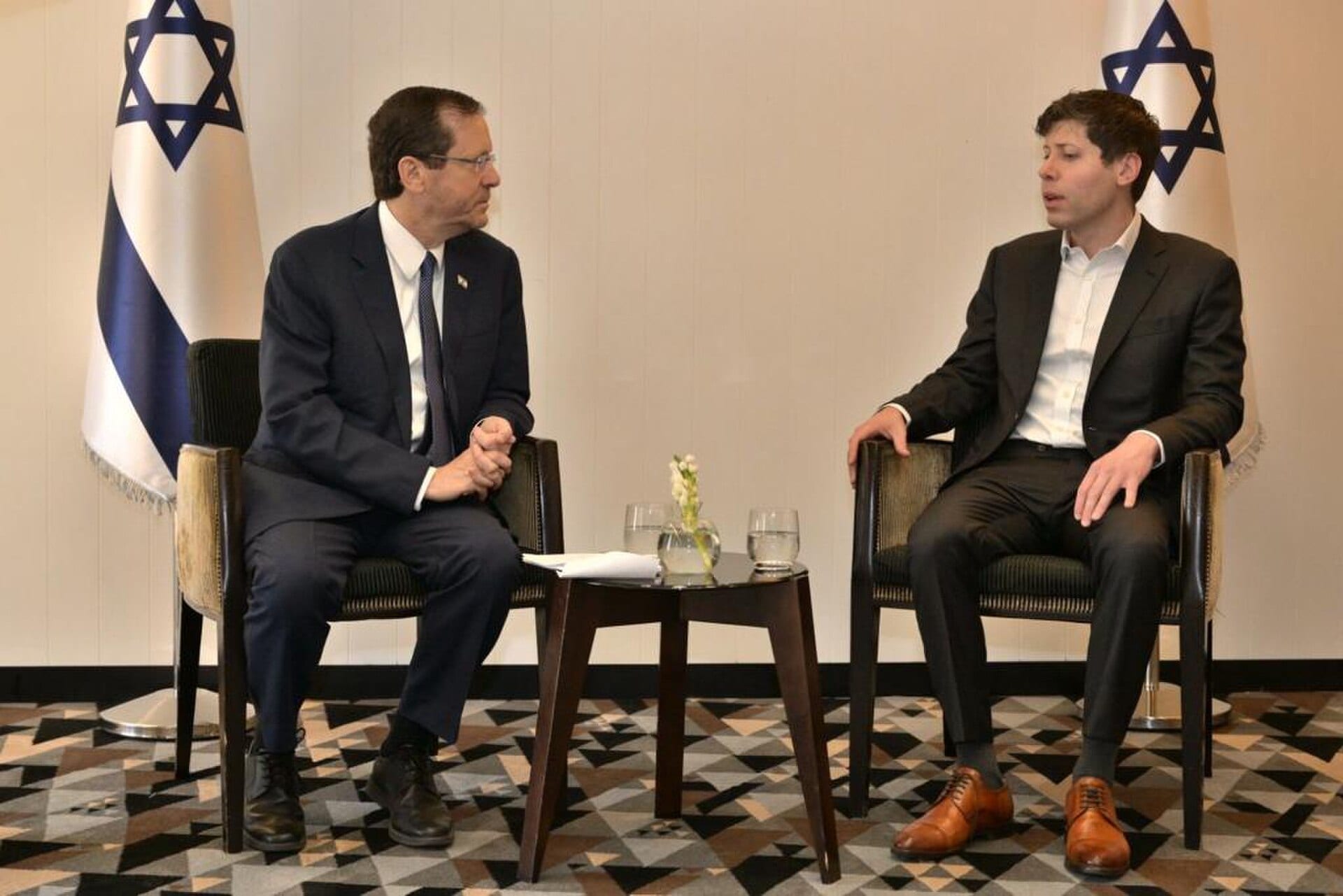 OpenAI chief executive Sam Altman meets Israeli President Isaac Herzog in June 2023