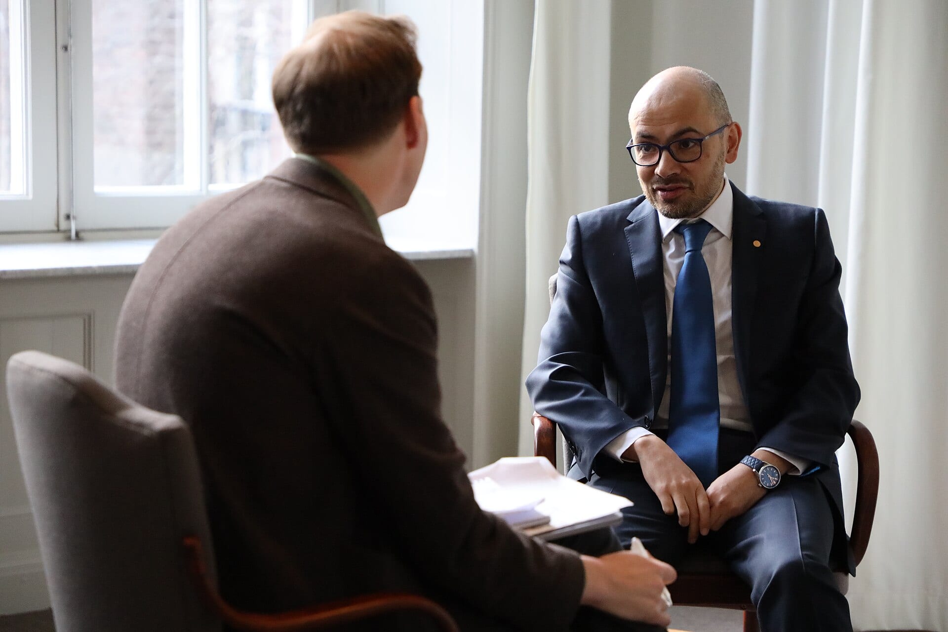 Demis Hassabis, chief executive of Google DeepMind, in conversation at the 2024 Nobel Prize week in Stockholm