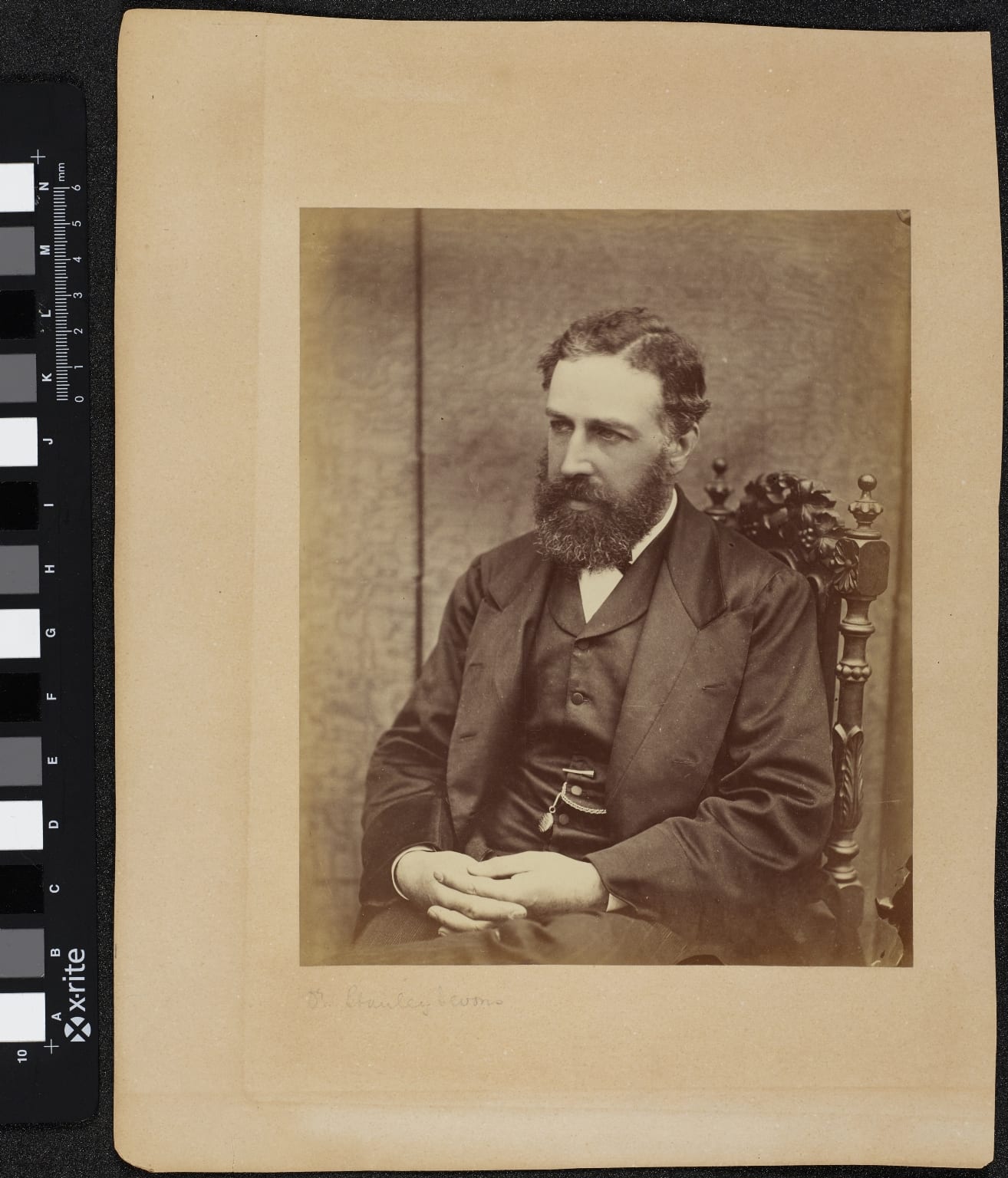 Portrait photograph of William Stanley Jevons, seated, from the University of Manchester Libraries collection