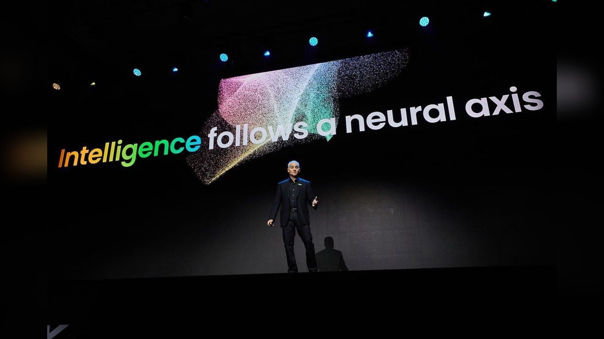 NXP chief executive Rafael Sotomayor on stage at his Computex 2026 keynote on AI