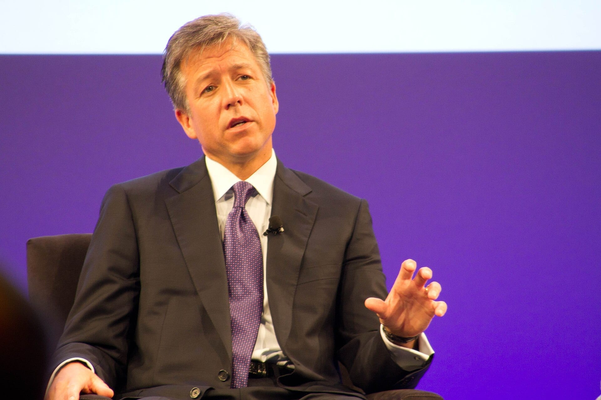 Bill McDermott, ServiceNow's chief executive, speaking on stage