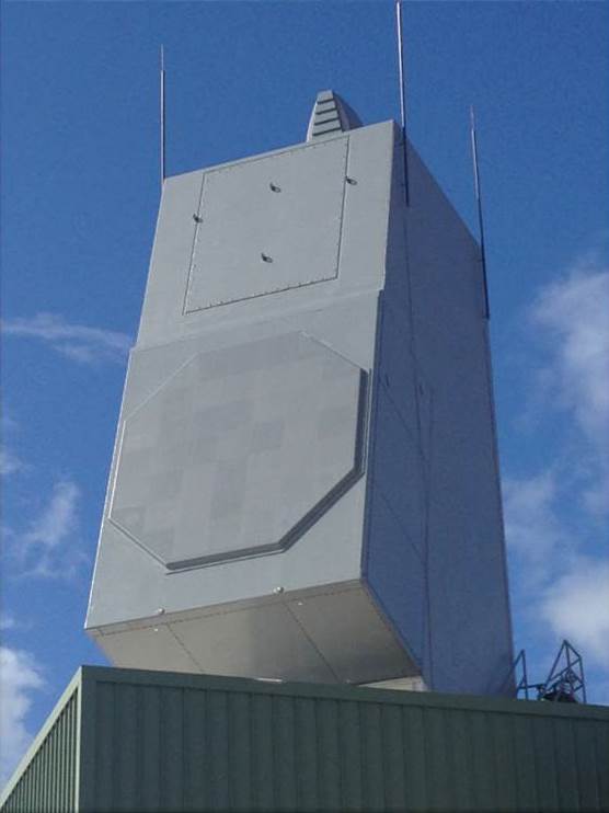 The AN/SPY-6 air and missile defense radar array on a ground test bed