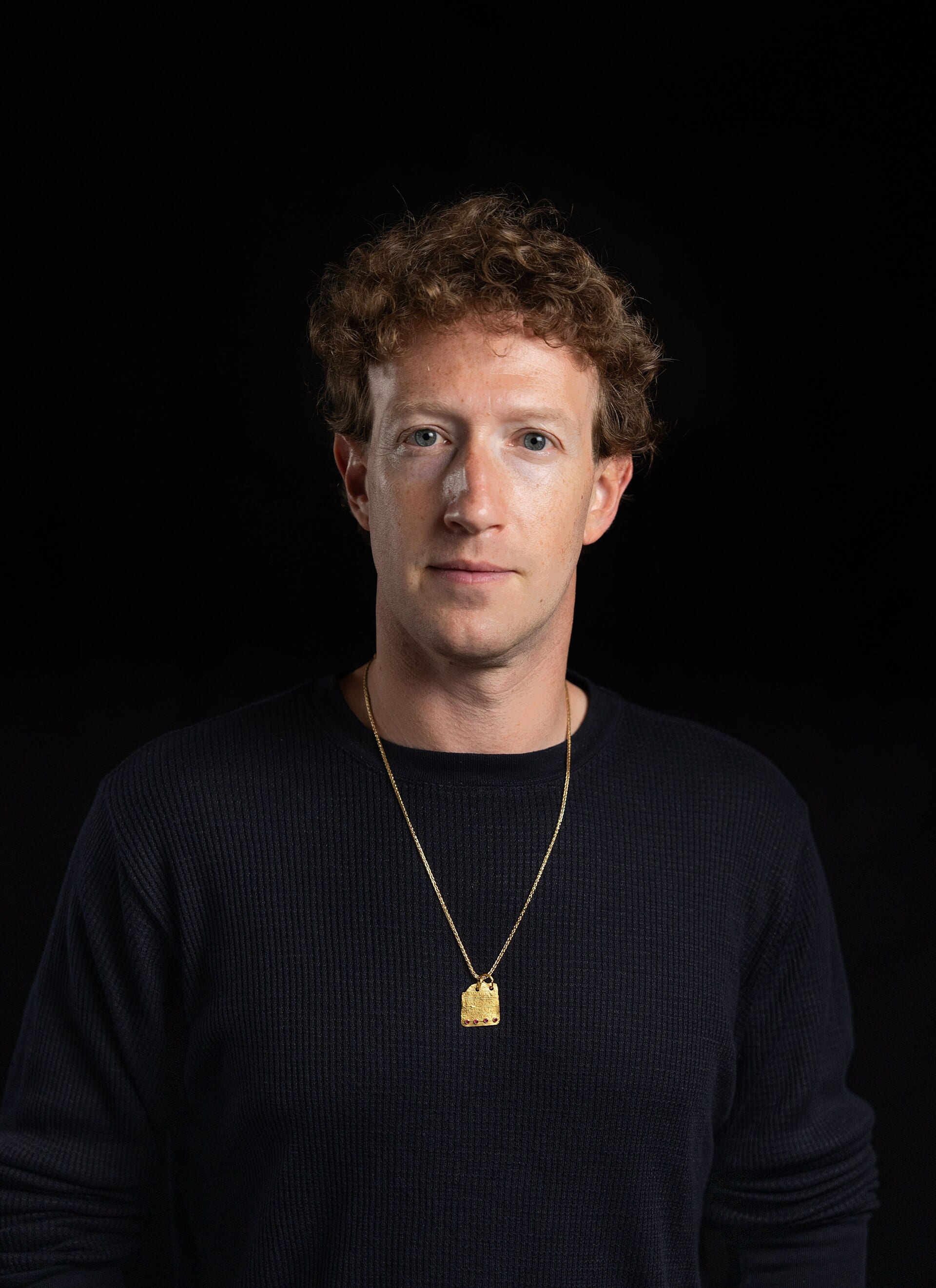 Mark Zuckerberg, chief executive of Meta, photographed against a black background