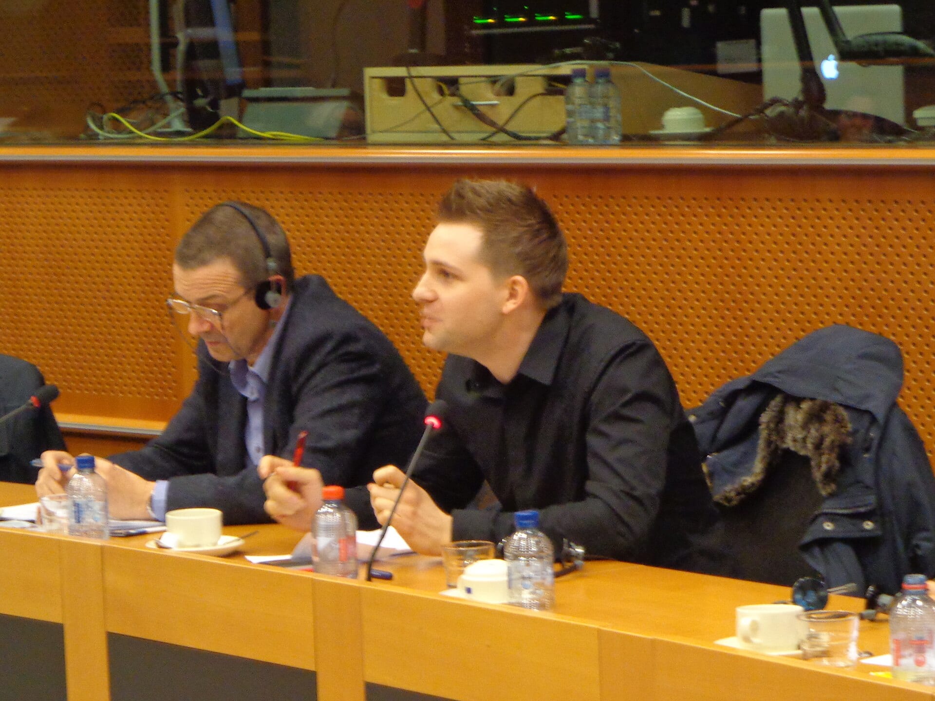 Max Schrems, the privacy activist behind noyb, speaking at a European Parliament hearing